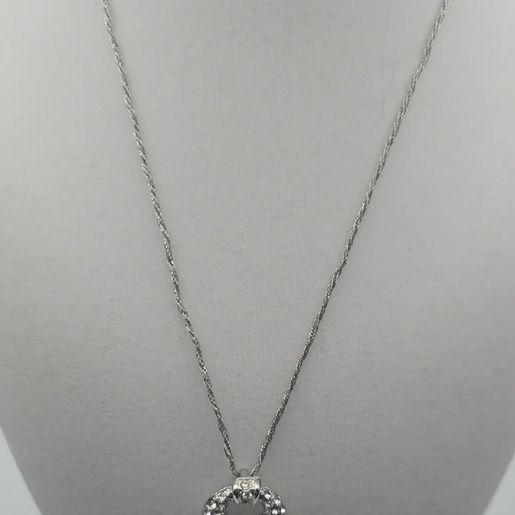 Yves Saint Laurent Elegant Circle Rhinestone Silver Rope Necklace (NWOT)🩶🤍🩶 - Picture 4 of 9